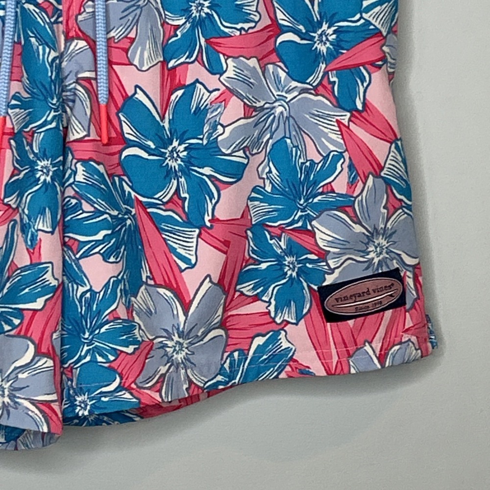 Vineyard Vines Swim Trunks Hibiscus Print Lined 6‎ Inch Inseam Pastel Medium